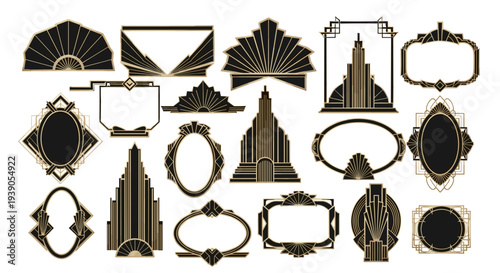 Collection of vintage ornate picture frames in various shapes and styles