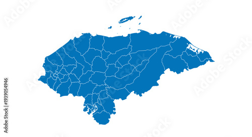 Map of spain with regional boundaries and geographic details