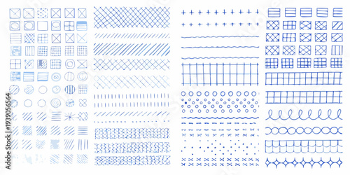Collection of various line patterns symbols and laundry care instructions