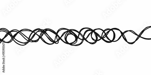 Abstract black lines forming a continuous looping wave pattern