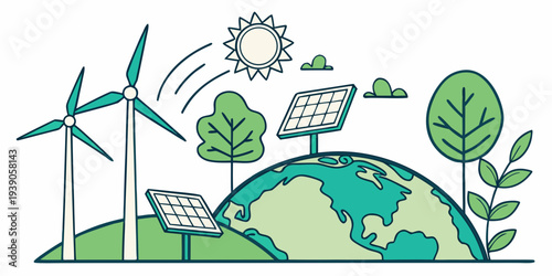 Renewable energy sources harmonizing with nature for a sustainable future