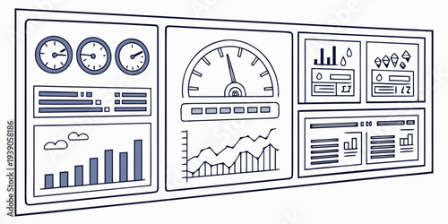 Dashboard displaying various analytics and performance metrics for business monitoring