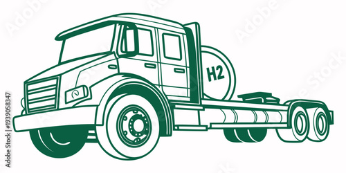 Classic semi-truck illustration depicting a heavy-duty freight vehicle