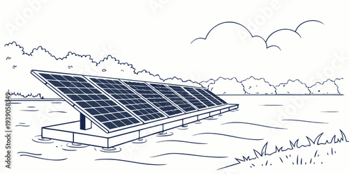 Solar panels mounted on a rooftop under a clear sky with scattered clouds