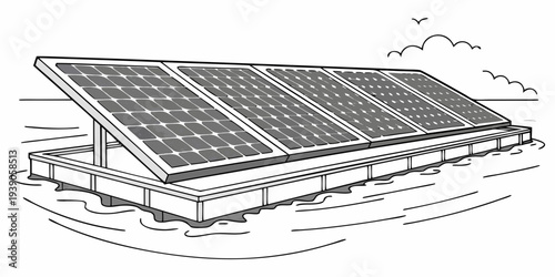 Historical illustration of a rooftop covered with solar panels on a traditional building