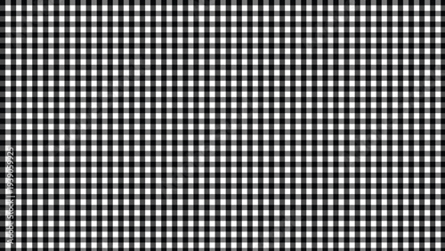 Minimal Black Gingham Checkered Pattern Background, Seamless Square Fabric Texture for Textile, Tablecloth and Retro Design