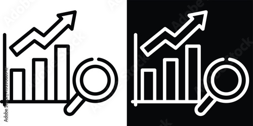 analysis Two-tone version in black and white background