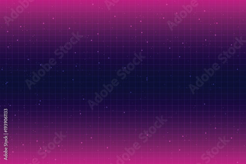 Pixel art background. 8-bit game. retro game. for game assets in vector illustrations. Retro Futurism Sci-Fi Background. glowing neon grid. and stars from vintage arcade comp