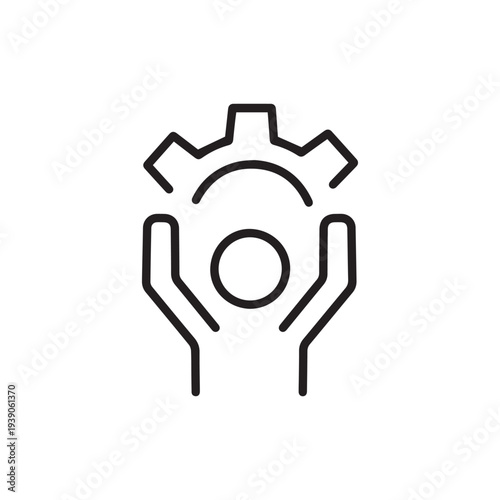 Gear wheel effort icon. Outline gear wheel effort vector icon for web design isolated on white background
