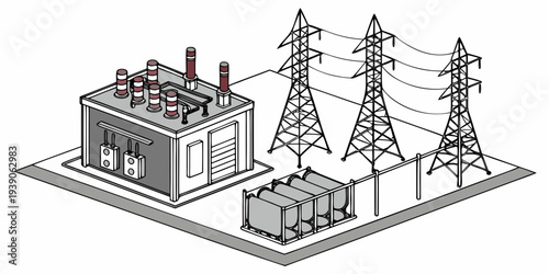 Power generation station with electrical transmission infrastructure