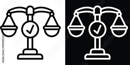 balancing Two-tone version in black and white background