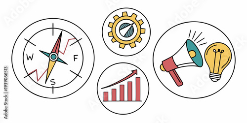 Visual representation of key strategic and analytical business concepts