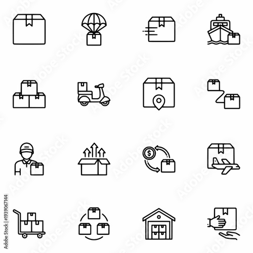 Delivery icons set