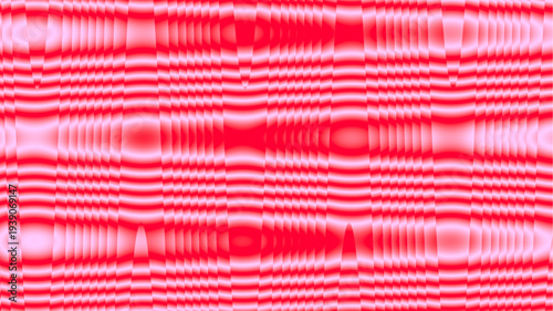 Abstract red pink interference wave pattern with alternating grid bands showing constructive destructive resonance digital artwork