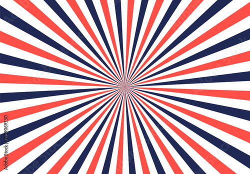 Sunbeam style abstract isolated on transparent background. Symmetrical radial Outer Space and Warm Red 2026 trandy colors. Ornamental manga pattern. Summer poster. Flat style line texture. Vector PNG