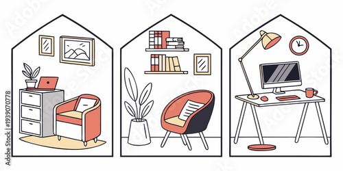 Cozy home office and living room setups in small spaces