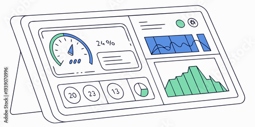 Digital dashboard displaying performance metrics and analytics overview