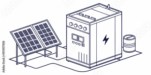 Solar power system connected to a battery storage unit for energy management