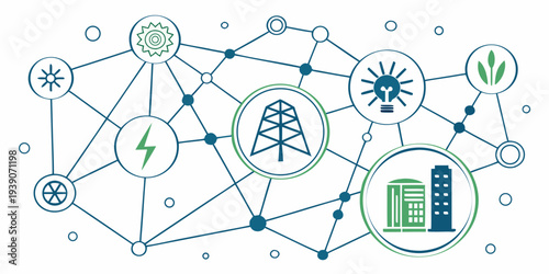 Interconnected smart grid and sustainable energy infrastructure network visualization