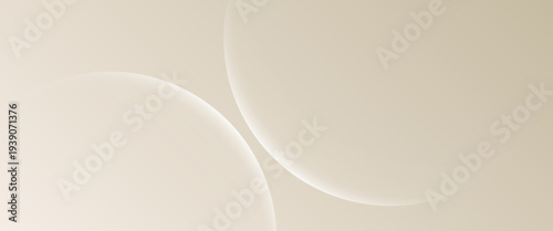 Minimalist Elegant Beige Abstract Circle Background. A sophisticated vector illustration featuring clean overlapping circular arcs with subtle highlights and soft shadows. Perfect for luxury branding.