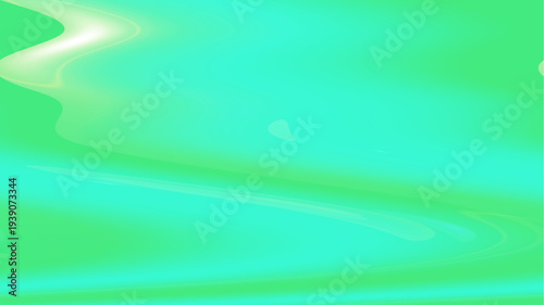 Abstract smooth flowing gradient background with green turquoise wavy lines and light reflections fluid motion digital artwork