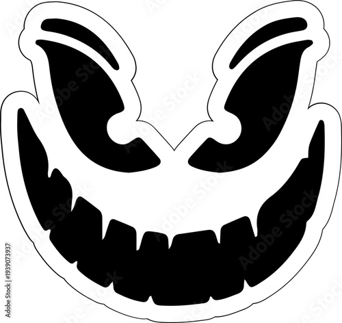 Evil Grin Stencil Graphic