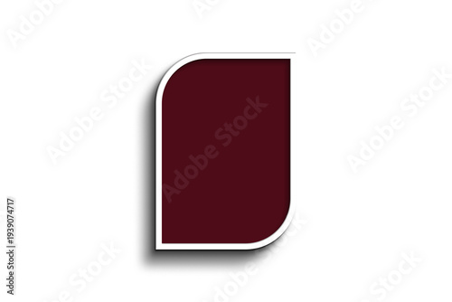 Free Download Maroon letter d with white border isolated on transparent background - GFXLoad