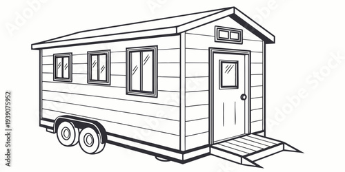 A compact and mobile tiny house on wheels with a simple exterior design