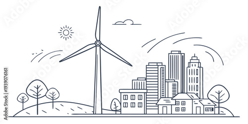 Harmonious blend of renewable energy and modern urban living