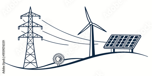 Renewable energy sources combining solar, wind, and electrical power transmission