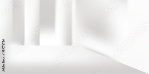 Shadow architecture. Minimal simple window shadow on white background. Minimalist house window indoor shadow desktop wallpaper background. Clean wall backdrop.