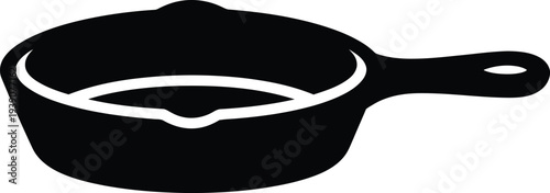 Illustration of Cast Iron Skillet Silhouette Cooking Vessel