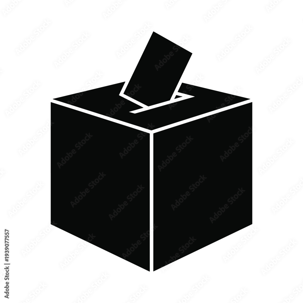 Fototapeta premium Secure ballot box with inserted paper for confidential voting