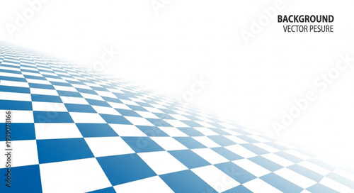 Blue and White Checkered Floor Extending into the Distance.