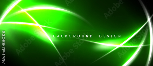 Bright green abstract background. Lines create dynamic visual effect. Dark borders frame vibrant central area. Modern design element.