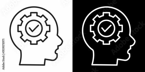 Critical Thinking White Icon Set Design