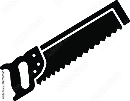 Illustration of Hand Saw Tool Silhouette Icon Graphic Design Element