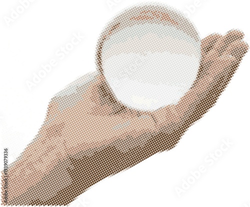 Hand Holding Crystal Ball Future Business Forecast