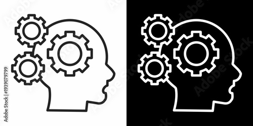 Critical Thinking White Icon Set Design