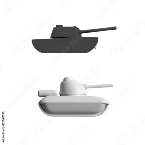 vector, 3d render of a tank