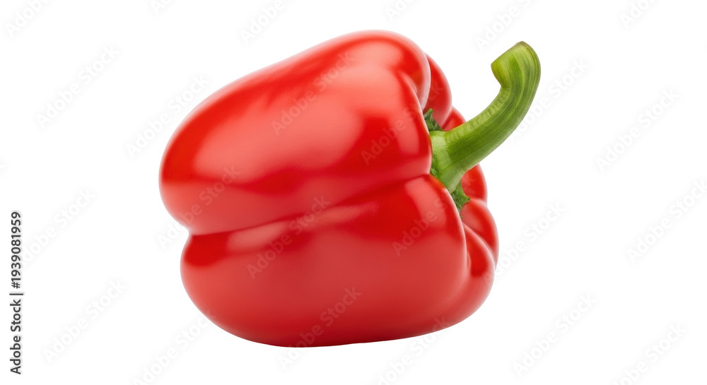 Εκτύπωση καμβά Isolated fresh organic red bell pepper with a green stem for food photography an