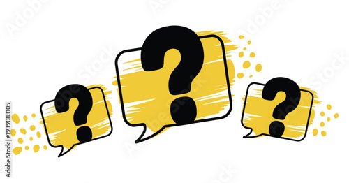 Frequently asked questions concept vector illustration, flat question mark icons, FAQ help support information symbols