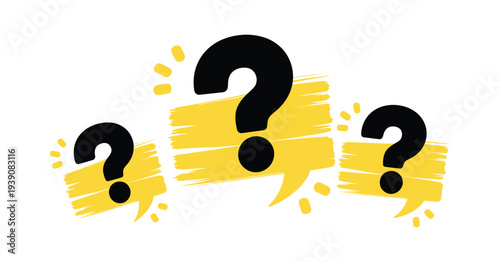 Frequently asked questions concept vector illustration, flat question mark icons, FAQ help support information symbols