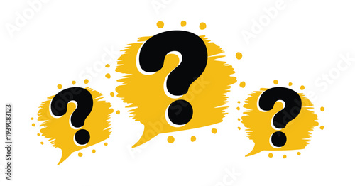 Frequently asked questions concept vector illustration, flat question mark icons, FAQ help support information symbols