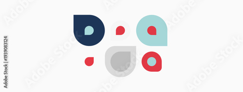 Abstract face design. Geometric shapes form eyes, nose, mouth. Simple color palette, modern aesthetic. Minimalist illustration.
