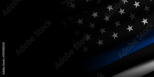  Peace Officers Memorial Day. American flag and area for text. Great for posters, banners, social media and more. Black background