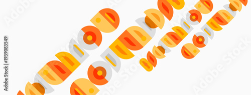 Orange text repeats mood diagonally across white background. Simple design, retro aesthetic, playful typography.