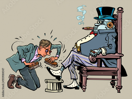 Robot Master. Artificial intelligence gains power over humans. Problems finding a job.