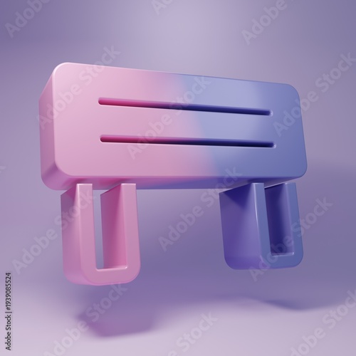 Purple Sauna wood bench icon isolated on purple background. Minimalism concept. 3D render illustration