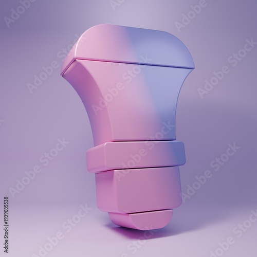 Purple LED light bulb icon isolated on purple background. Economical LED illuminated lightbulb. Save energy lamp. Minimalism concept. 3D render illustration